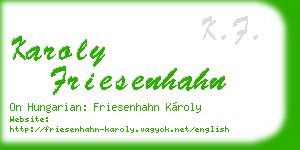 karoly friesenhahn business card